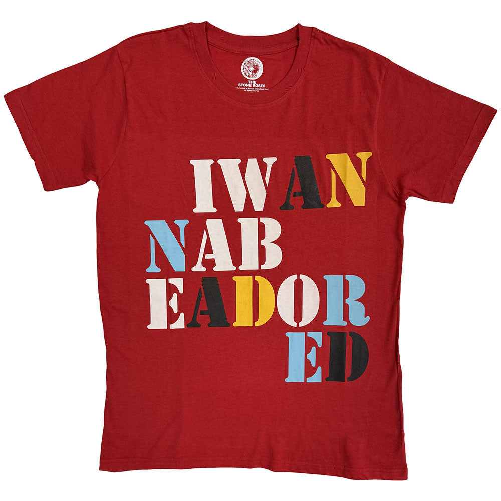 The Stone Roses Unisex T-Shirt: I Wanna Be Adored (Red)