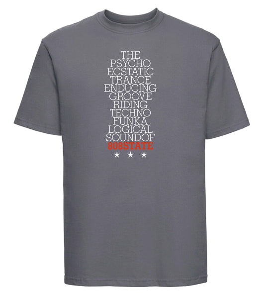 808 State quote T-shirt Grey