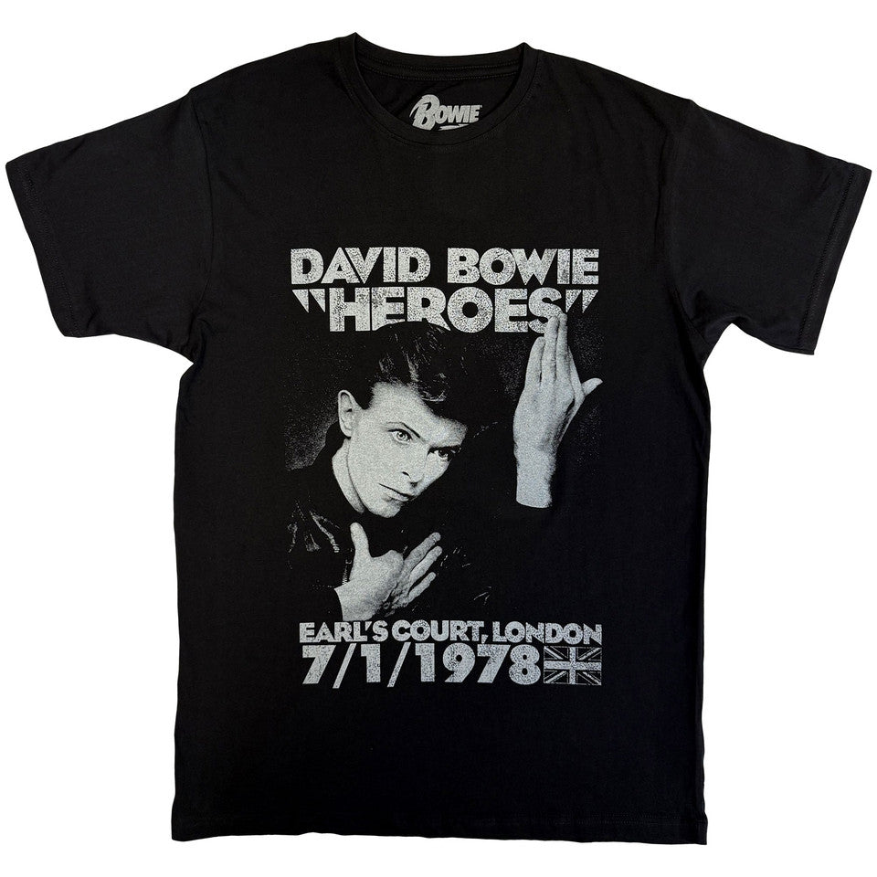 David Bowie Unisex T-Shirt: Heroes 1978 (Black)