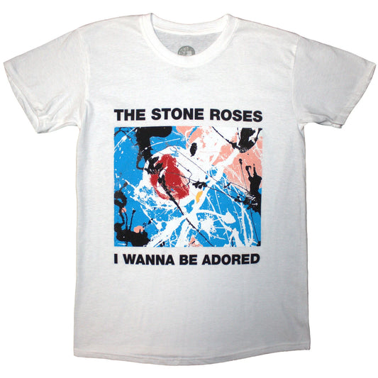 The Stone Roses Unisex T-Shirt: I Wanna Be Adored (White)